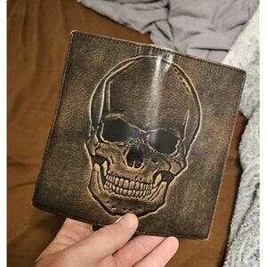 New SKULL Long Wallet For Men | Full Grain Leather with Hand Burnished Finish